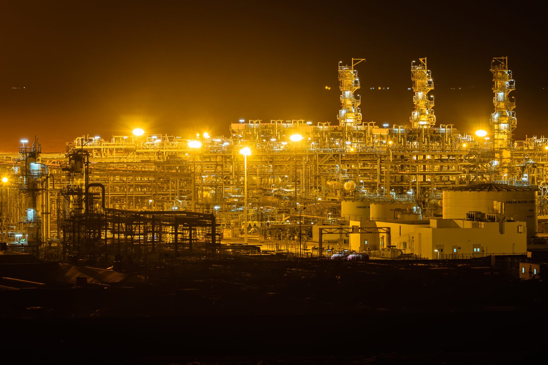 Petrochemical Plant at Night